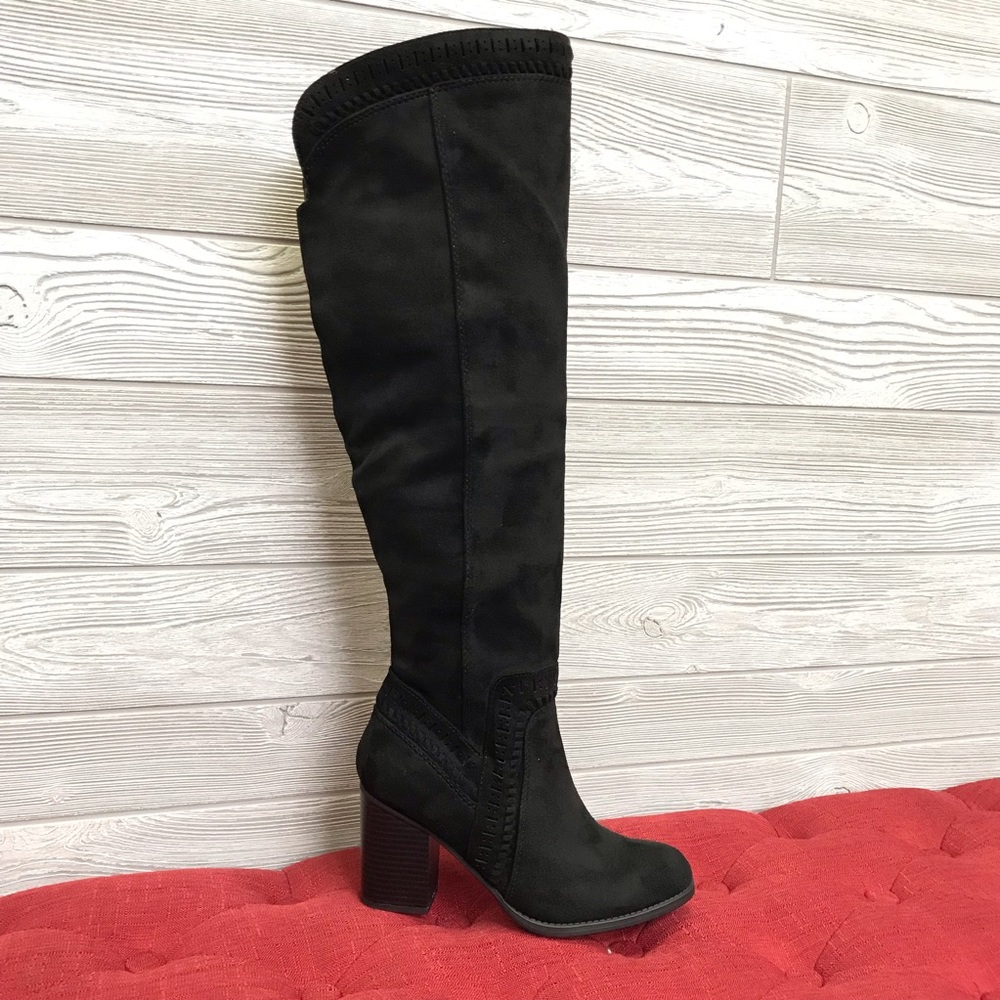 Black Over the Knee Boots - Picture 3 of 8